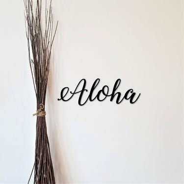 Aloha Sign | Cursive Metal Wall Decor | Aloha Decorations | Aloha Gift | Luau Sign | Aloha Metal Sign | Hawaiian Decor | Script Metal Art